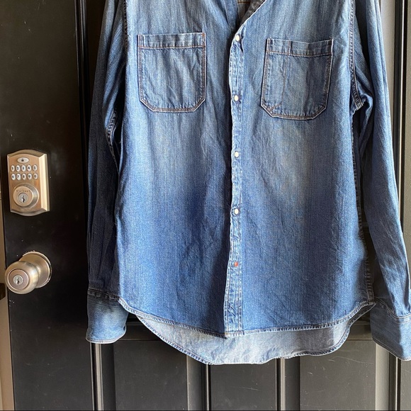 Tommy Hilfiger Red Label Long Sleeve Premium Vintage Denim Shirt Size Large Men - Picture 5 of 8